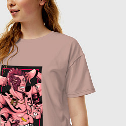 Футболка оверсайз женская Магическая битва Сукуна четырехрукий, цвет: пыльно-розовый — фото 2