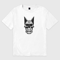 Футболка оверсайз женская Skull symbol, цвет: белый
