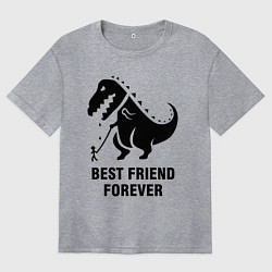 Футболка оверсайз женская Godzilla best friend, цвет: меланж