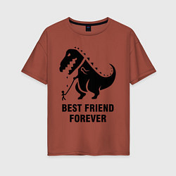 Футболка оверсайз женская Godzilla best friend, цвет: кирпичный