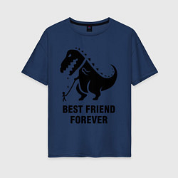 Футболка оверсайз женская Godzilla best friend, цвет: тёмно-синий