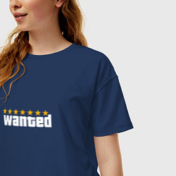 Футболка оверсайз женская Wanted GTA, цвет: тёмно-синий — фото 2