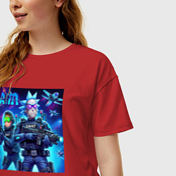 Футболка оверсайз женская Rick and Morty - cosmic special forces, цвет: красный — фото 2