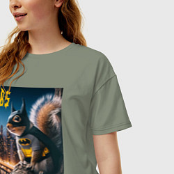 Футболка оверсайз женская Bat squirrel - ai art fantasy, цвет: авокадо — фото 2