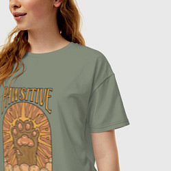 Футболка оверсайз женская Pawsitive vibes, цвет: авокадо — фото 2