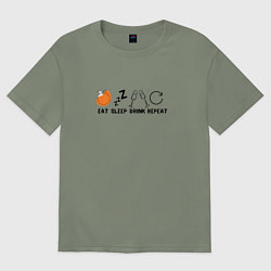 Женская футболка оверсайз Планы на Новый год - eat sleep drink repiat