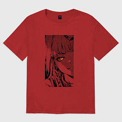 Футболка оверсайз женская Оранжевоглазая яндере, цвет: красный