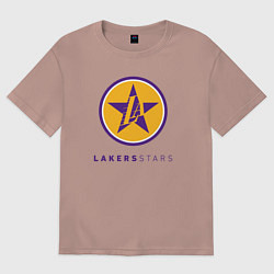 Футболка оверсайз женская Lakers stars, цвет: пыльно-розовый