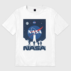 Футболка оверсайз женская NASA открытия, цвет: белый
