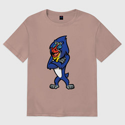 Футболка оверсайз женская Мандрил, цвет: пыльно-розовый