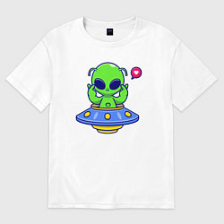 Футболка оверсайз женская Love alien, цвет: белый