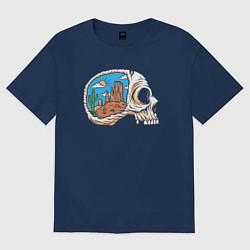 Футболка оверсайз женская Черепок в пустыне, цвет: тёмно-синий