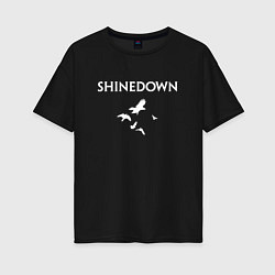 Футболка оверсайз женская Shinedown - logo, цвет: черный