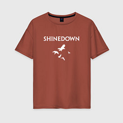 Футболка оверсайз женская Shinedown - logo, цвет: кирпичный