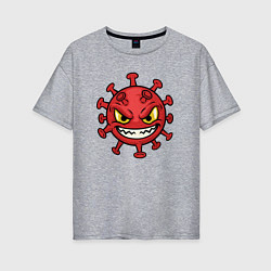 Футболка оверсайз женская Коварный вирус, цвет: меланж