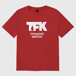Футболка оверсайз женская Thousand Foot Krutch - logo, цвет: красный