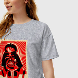 Футболка оверсайз женская Звёздные войны яростный Вейдер, цвет: меланж — фото 2
