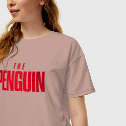 Футболка оверсайз женская The penguin logo, цвет: пыльно-розовый — фото 2