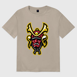 Футболка оверсайз женская Samurai face, цвет: миндальный