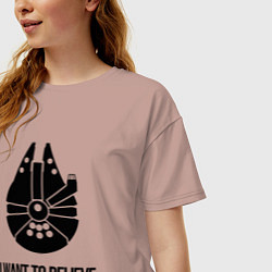 Футболка оверсайз женская Звёздные войны i want to believe, цвет: пыльно-розовый — фото 2