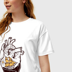 Футболка оверсайз женская Сердце корабля, цвет: белый — фото 2