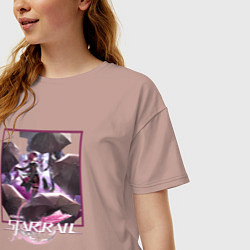 Футболка оверсайз женская Кафка, цвет: пыльно-розовый — фото 2