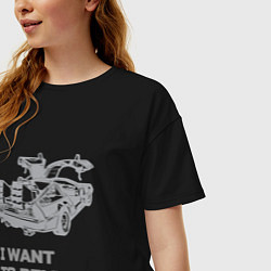 Футболка оверсайз женская Назад в будущее i want to belive, цвет: черный — фото 2
