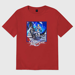 Футболка оверсайз женская Гепард, цвет: красный