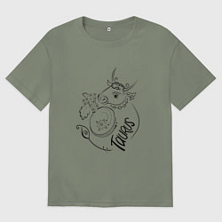 Женская футболка оверсайз Телец зодиак