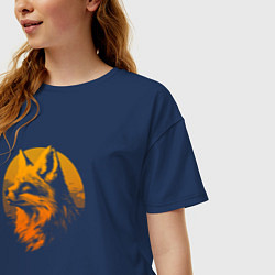 Футболка оверсайз женская Гордая лиса, цвет: тёмно-синий — фото 2