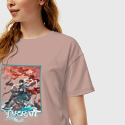 Футболка оверсайз женская Дань Хэн, цвет: пыльно-розовый — фото 2