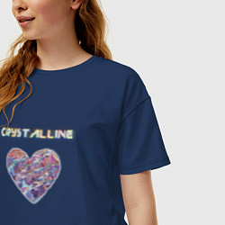 Футболка оверсайз женская Crystalline heart, цвет: тёмно-синий — фото 2