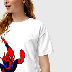 Футболка оверсайз женская Человек паук в полёте, цвет: белый — фото 2