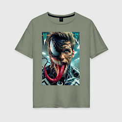 Женская футболка оверсайз Venom and Eddie - ai art fantasy