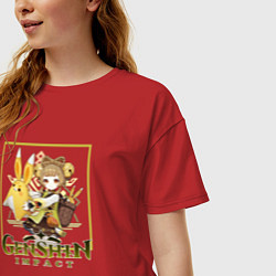 Футболка оверсайз женская Яо Яо, цвет: красный — фото 2