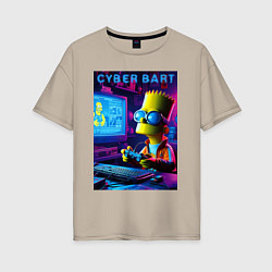 Женская футболка оверсайз Cyber Bart is an avid gamer
