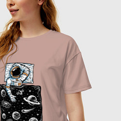 Футболка оверсайз женская Космический сон, цвет: пыльно-розовый — фото 2
