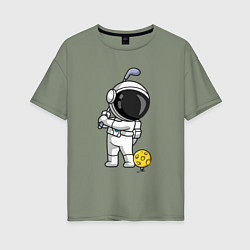Футболка оверсайз женская Космический гольф, цвет: авокадо