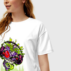 Футболка оверсайз женская DJ Zombie, цвет: белый — фото 2