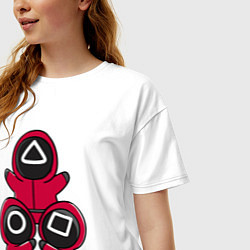 Футболка оверсайз женская Squid game little men, цвет: белый — фото 2