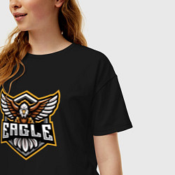 Футболка оверсайз женская Eagle team, цвет: черный — фото 2
