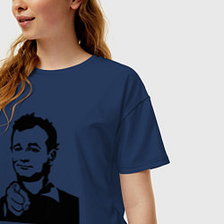 Футболка оверсайз женская Билл Мюррей - ты потрясен, цвет: тёмно-синий — фото 2