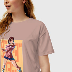 Футболка оверсайз женская Momo Ayase, цвет: пыльно-розовый — фото 2