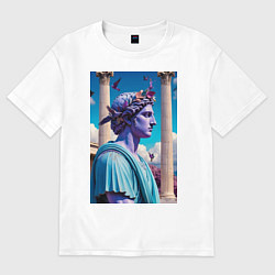 Футболка оверсайз женская Античный герой и архитектура, цвет: белый