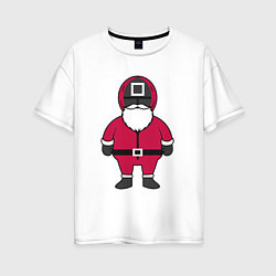 Футболка оверсайз женская Squid game Santa, цвет: белый