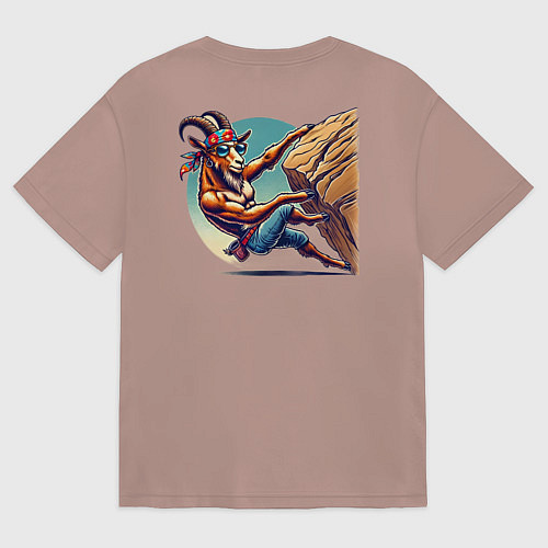 Женская футболка оверсайз Безумный горный / Пыльно-розовый – фото 2