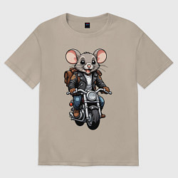 Футболка оверсайз женская Biker mice, цвет: миндальный