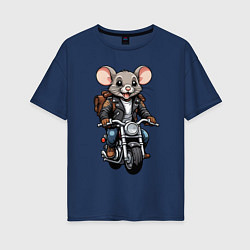 Футболка оверсайз женская Biker mice, цвет: тёмно-синий