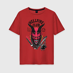 Футболка оверсайз женская Hellfire club demon, цвет: красный