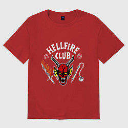Футболка оверсайз женская Клуб адского пламени, цвет: красный